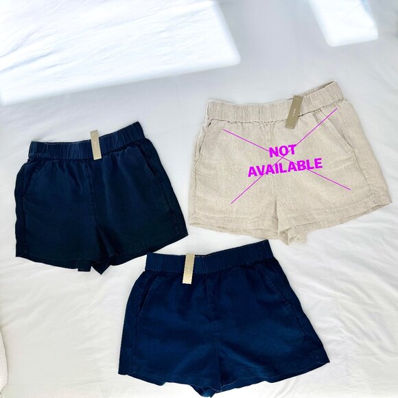 NWT J.Crew Tropez Linen Shorts size S Navy Blue Black - Picture 7 of 11